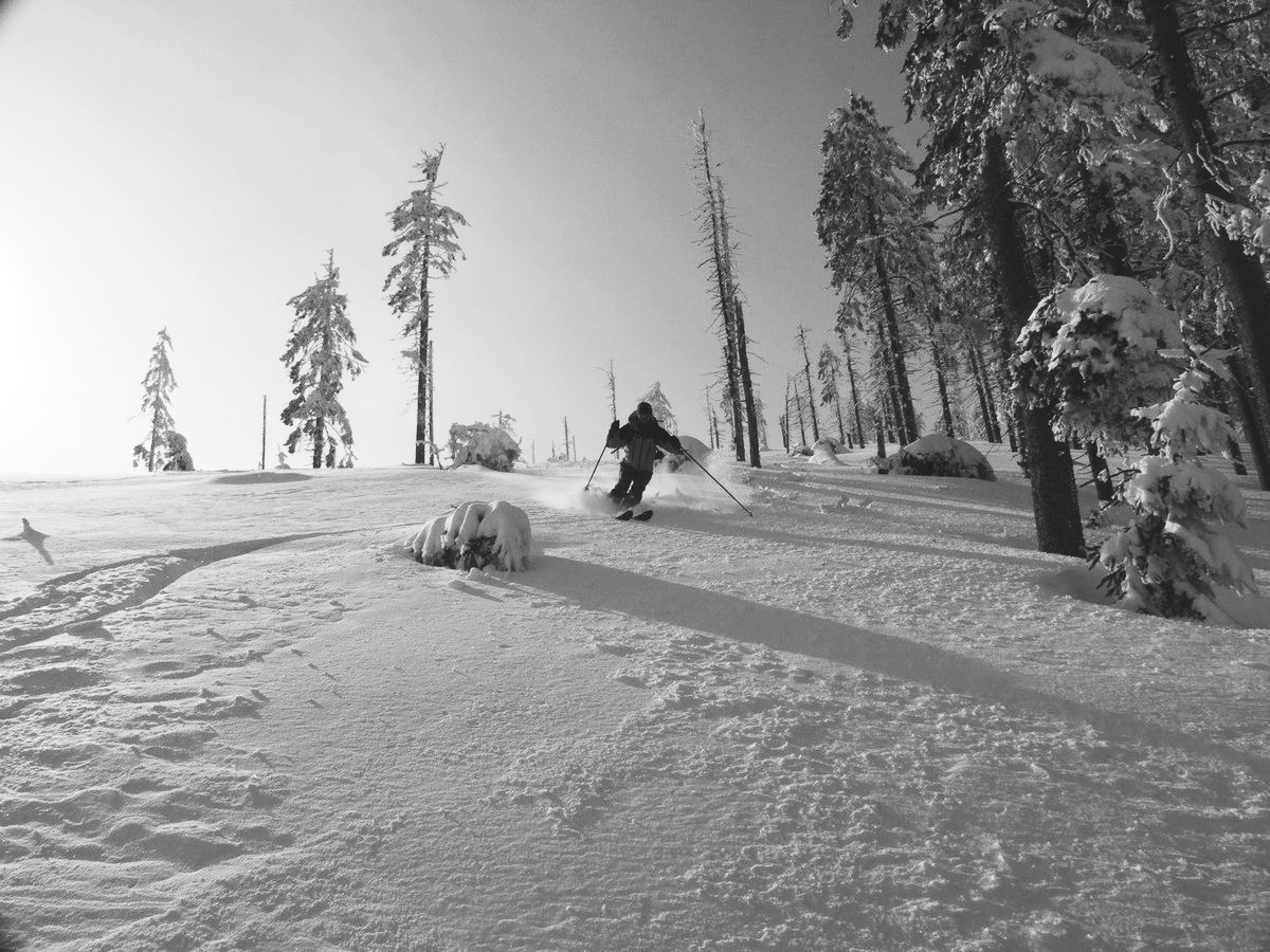 Sjezd z Tetřeví hory na Stříbrnickou stranu