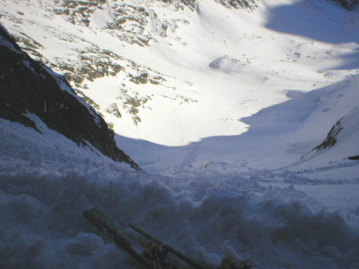 Před sjezdem z nástupu na Žabího koně. Bál jsem se.