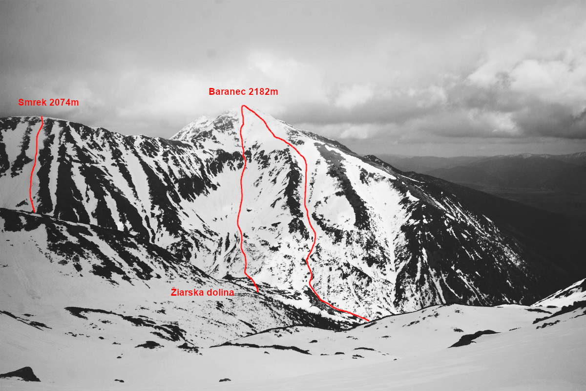 Sjezdy z Barance do Žiarské doliny