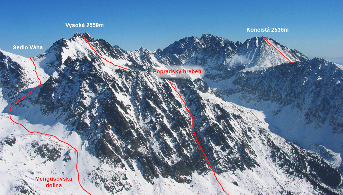 Krásný žlab v Popradském hrebeňi.