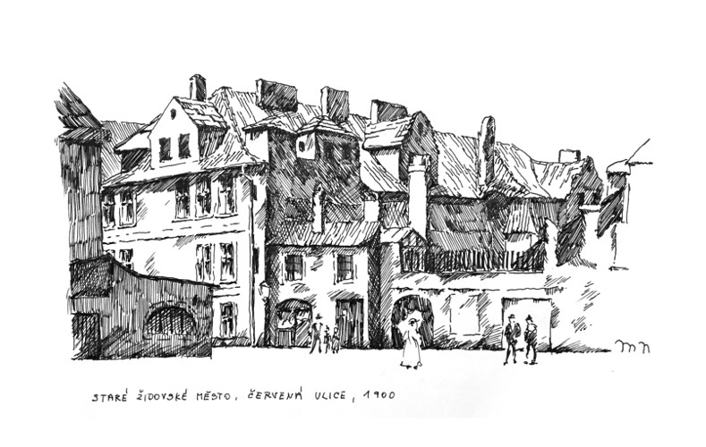 Červená ulice kdysi před sanací