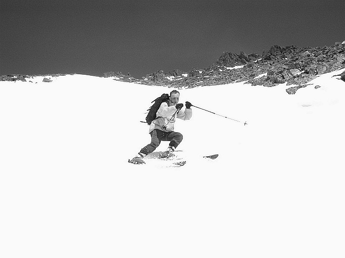 Sjezd obrovským krásným žlabem z Končisté