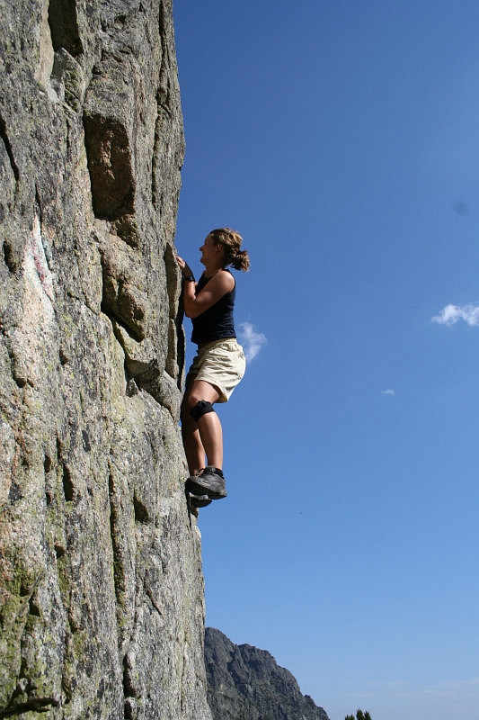 Bouldrování v Mengusovské dolině.