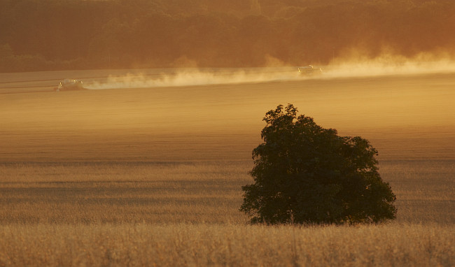 Kombajny na Slavkovském bojišti