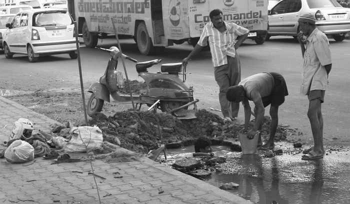 Potápěč v ulicích