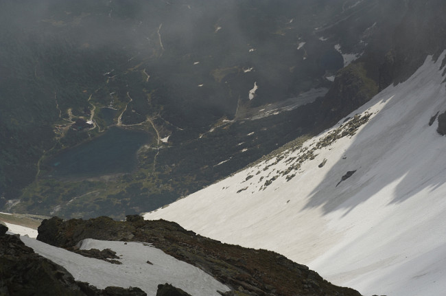 Sněhová pole pod Baraním sedlem