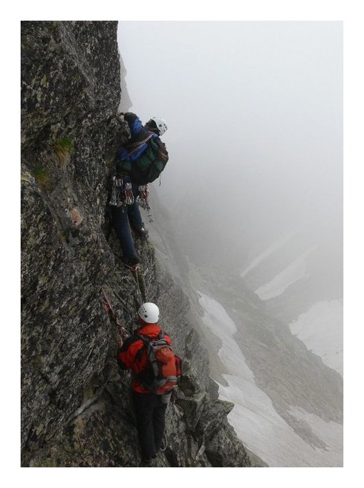První samostatná tůra - Puškášův pilíř na Černý štít (David).