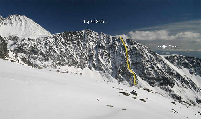 Žebro na Tupou, asi 800m, tak za III, sem tam se ale najde těžší místo
