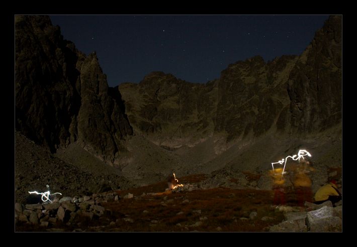 Příprava na bivak pod Kostolíkem