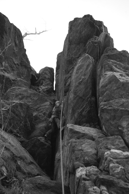 Zimní lezeni na Třech kamenech