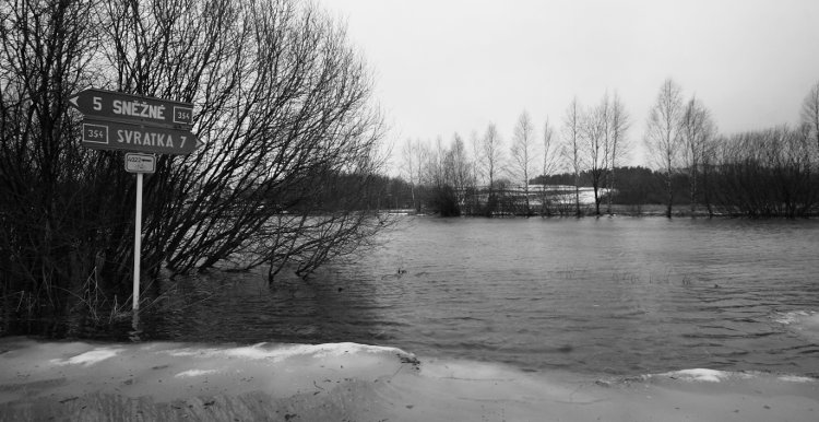 Zatopené louky u Milov