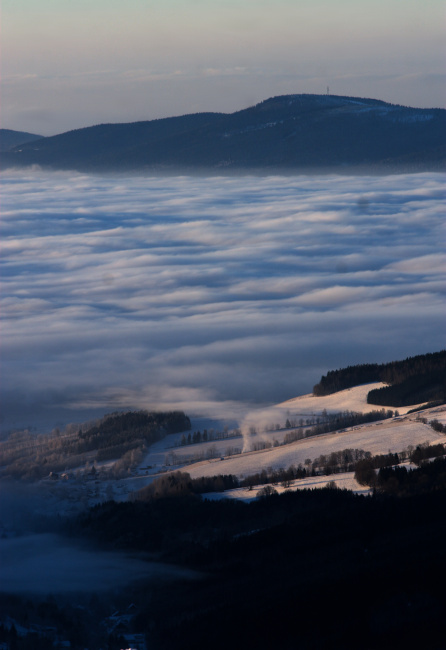 Zasněžování v údolí Moravy