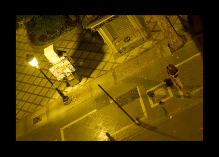 Noční bluesovej koncert pod okny našeho privátku v Granadě