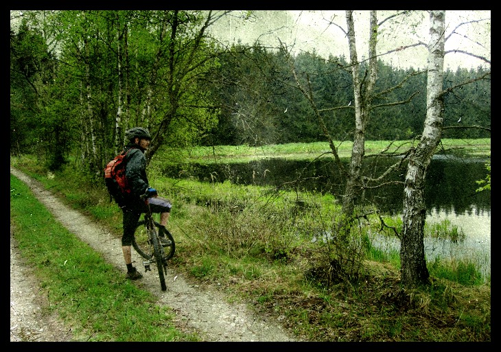 Romavský starý rybník ve výběžku a nejjižnějším bodě naší cesty.