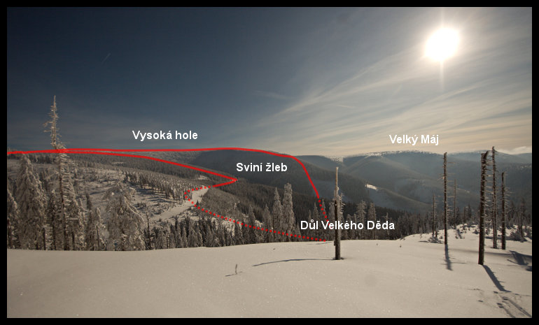 Nahoru dolem Velkého Děda, přes Petrovy Kameny na Ovčárnu, pak přes Vysokou holi dolů na Zámčisko