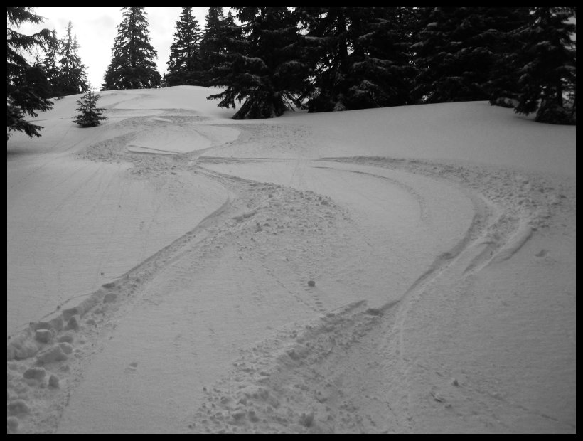 Jediné dvě stopy na celém svahu