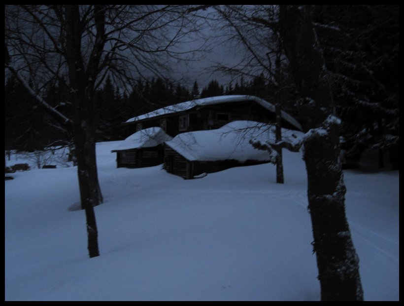 Se setměním jsem rychle zkontroloval chalupu. Přežila.