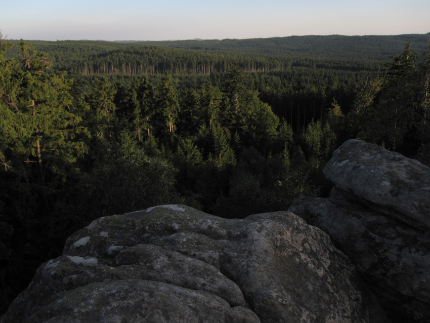 Pohled na lesy směrem k Malínské skále