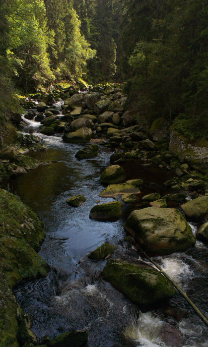 Koryto Vydry mezi Antýglem a Čeňkovou pilou