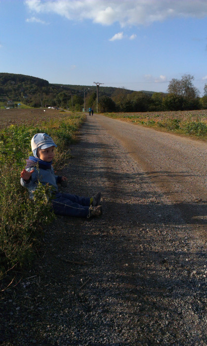 Tam od toho prvního sloupu sem nám to trvalo asi hodinu ...