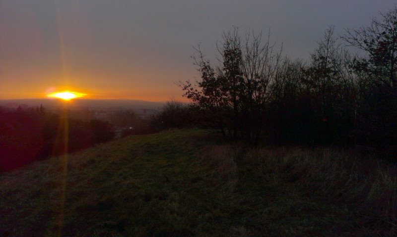 Krásný západ z výběhu do Slatiny