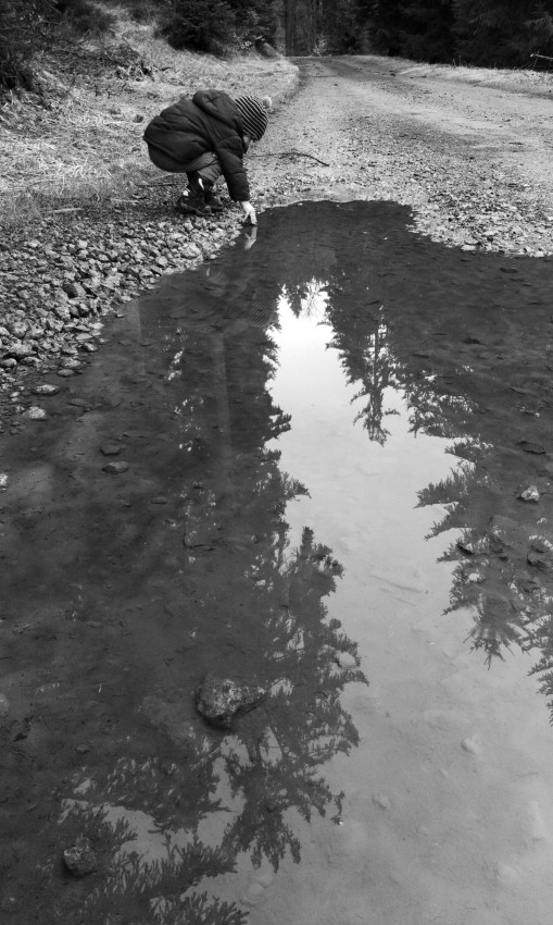 Další výlet vedl mimo značky na Kamenitý. Mates chytá krokodýly