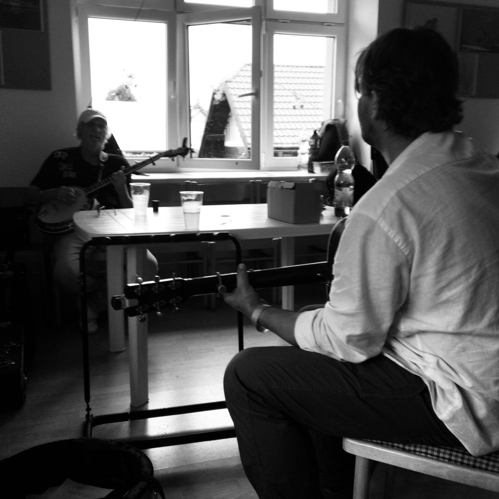 Tom se Svaťou před vystoupením