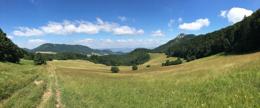 Ze začátku cestou necestou. Na těch loukách, než jsem našel cestu, jsem se dost vyšťavil.