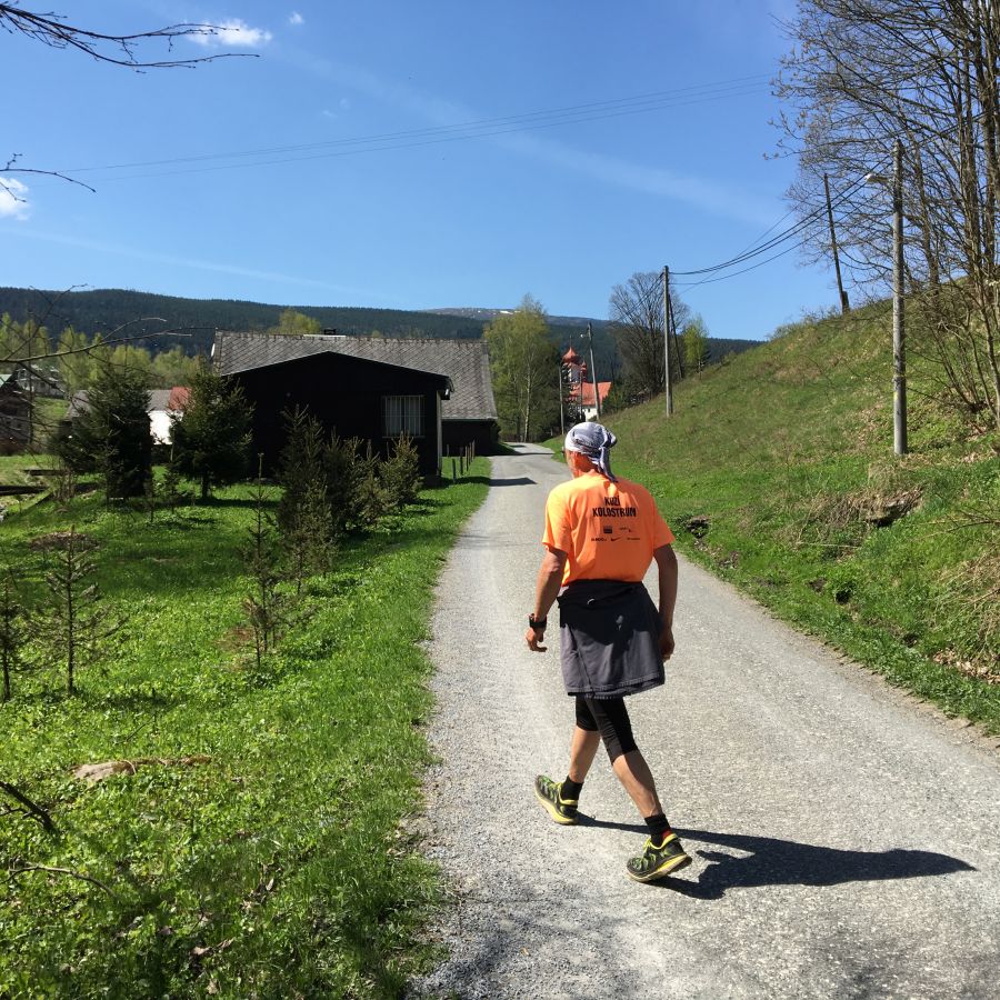 Ladin míří do koupelny (potok)