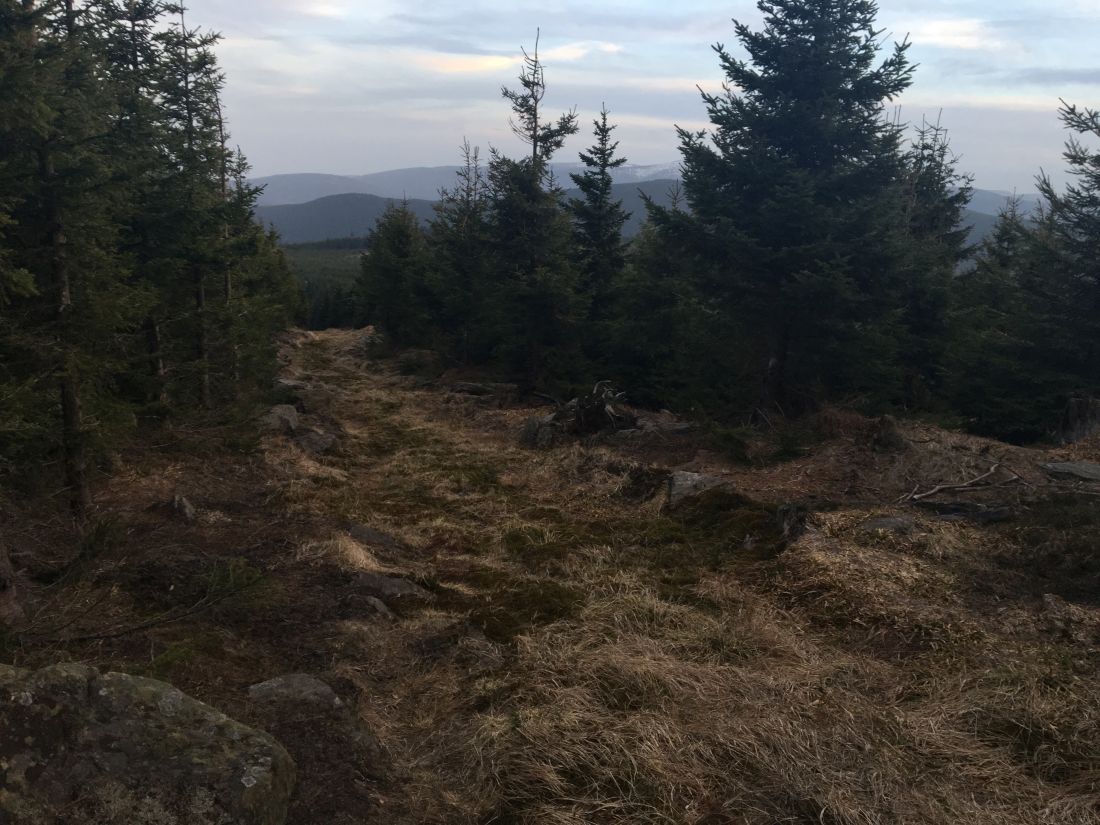 Po dlouhém tlačení cestou necestou na vrchol Orlík