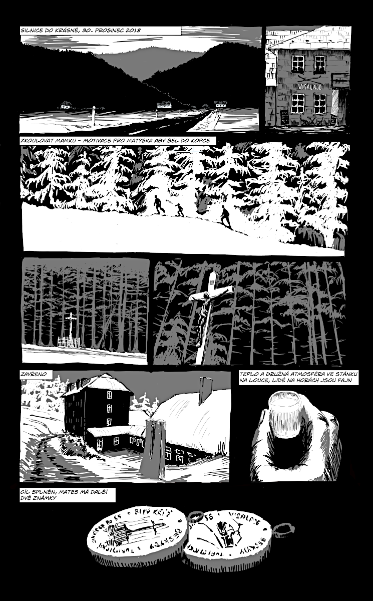 A na závěr komiks, který jsem nakreslil k výpravě na Bílý kříž