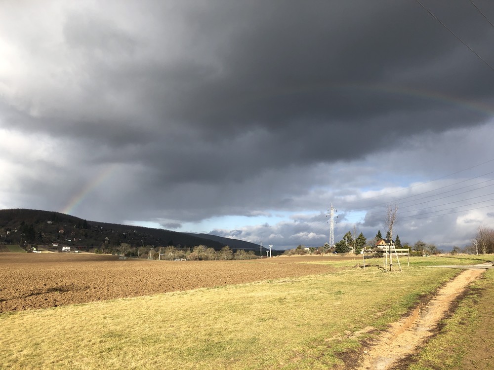 Na Štědrý den na kole - krásná duha nad Medlánkami