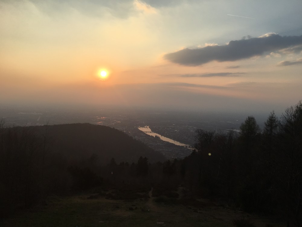 Západ slunce nad Heidelbergem