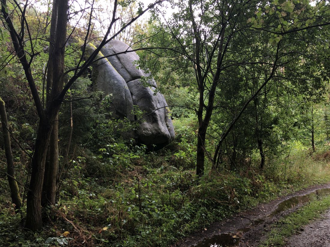 Pěkná skalka přímo u cesty