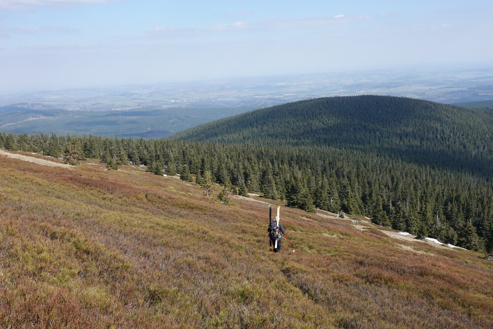 Eustachova chata je v lese pod námi