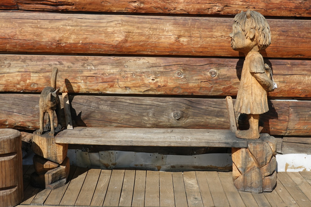 Kočka a holčička s prakem