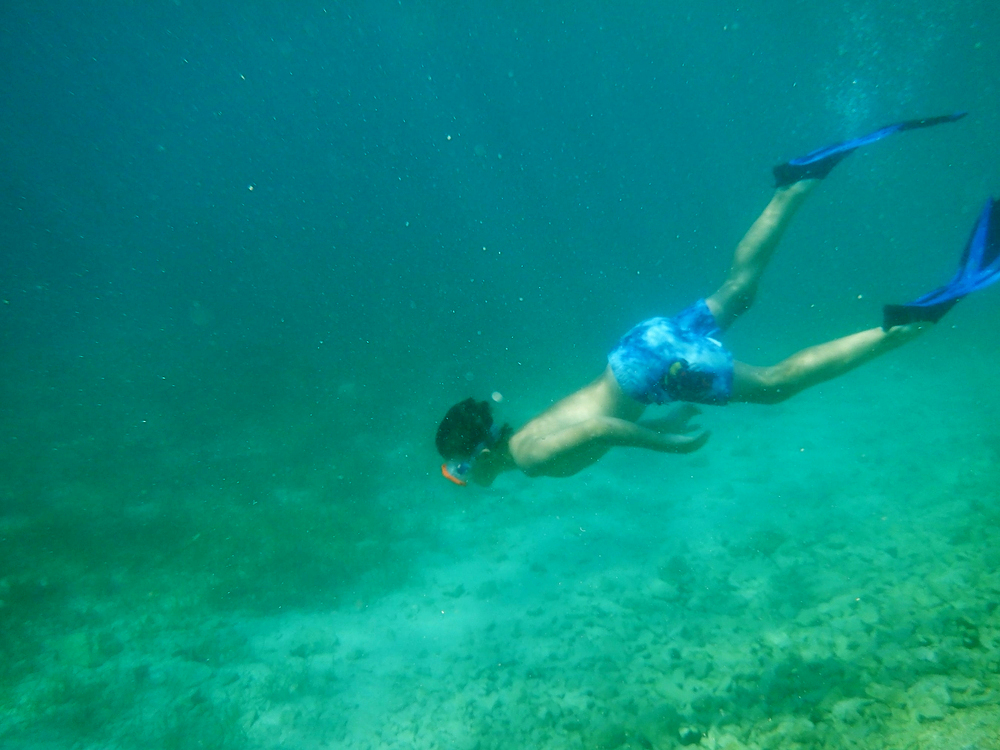 Matýsek jede do hloubky pro mušle