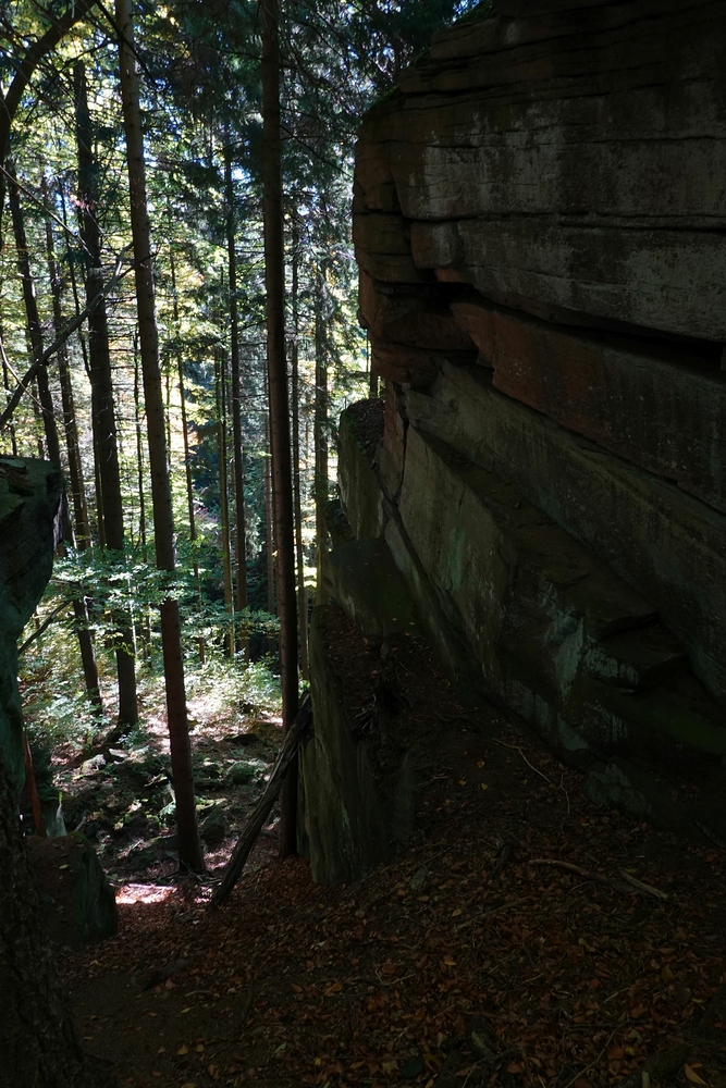 Vysoké skály přímo u cesty