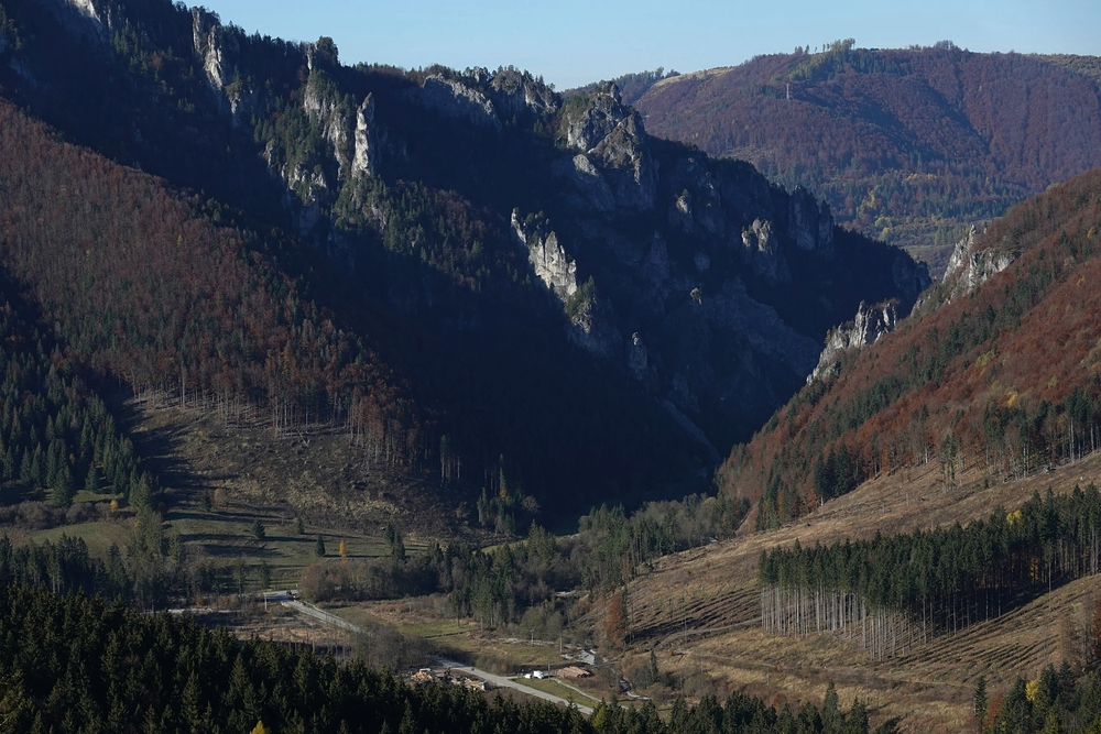 Tiesňavy a příjezdová cesta z Těrchové