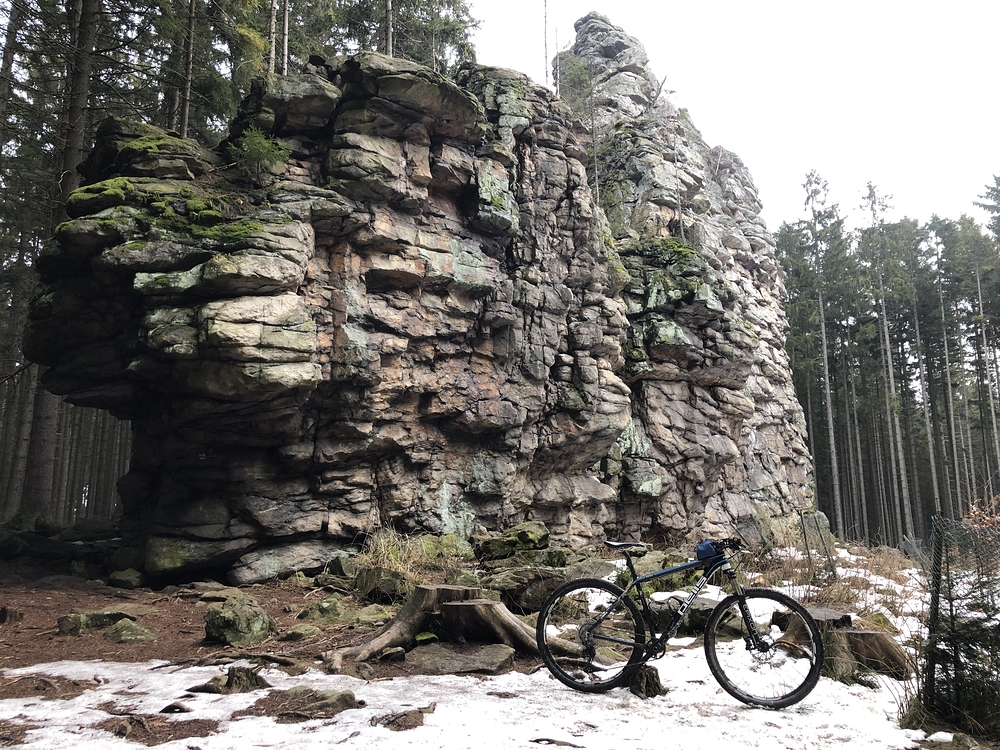 Z mé vyjížďky. Stavil jsem se na Bílé skále