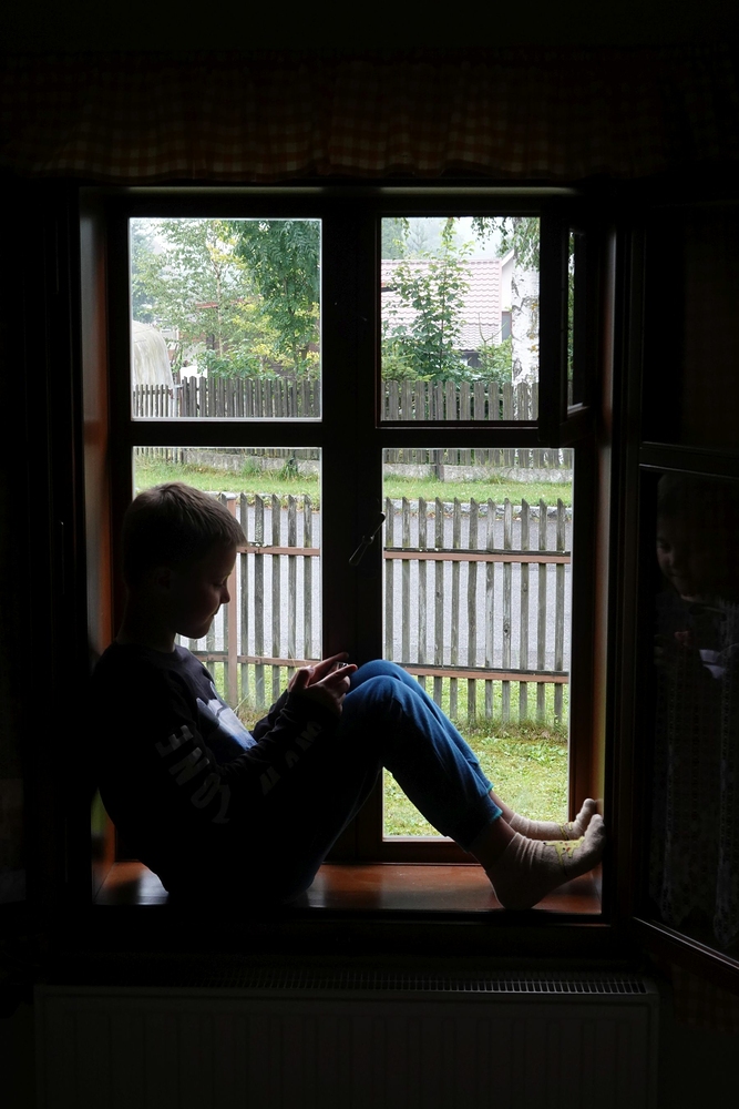 Z tohoto okna nám Matýsek kdysi vypadl