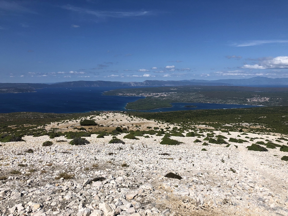 Pohled na Punat a Krk