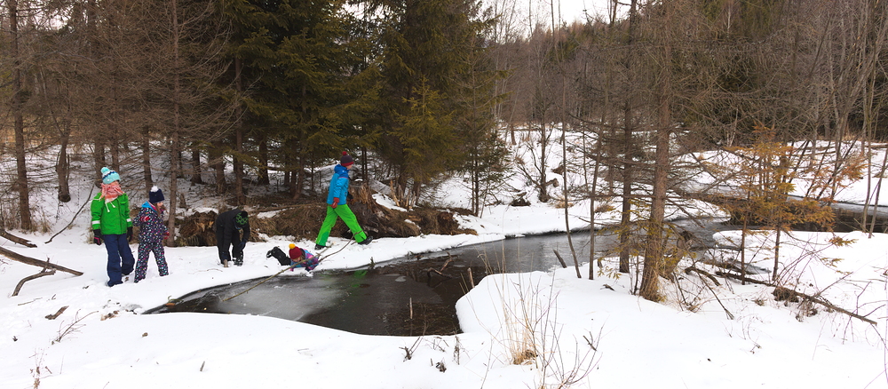 U bobří hráze, sekundu před prasknutím ledu