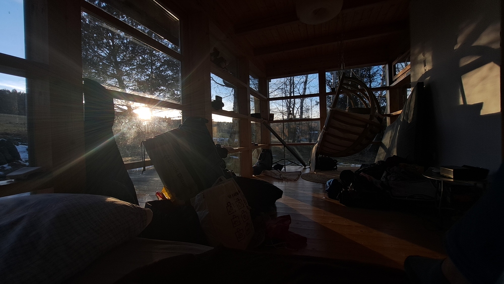 Západ slunce z postele