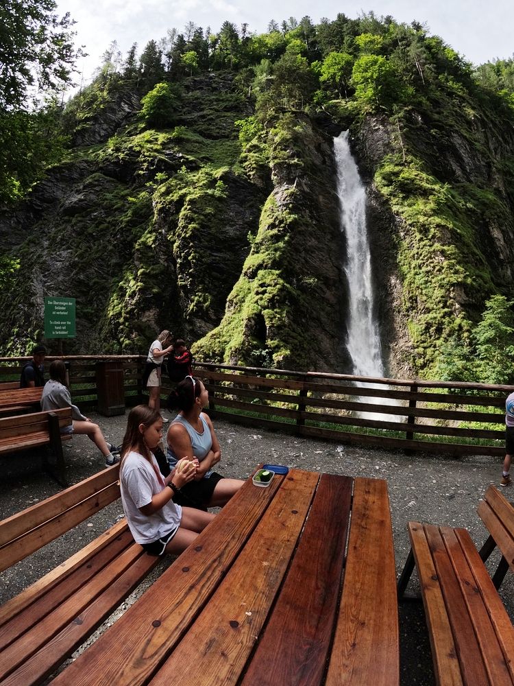 Lichtensteinklamm, vodopád na konci soutěsky