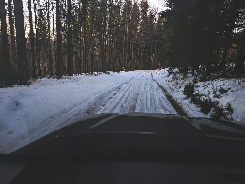 První pokus vyjet ve sněhu dopadl dobře
