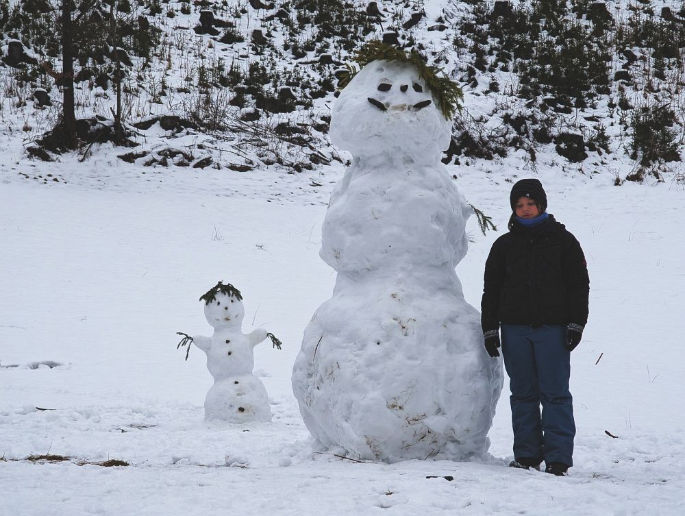 Sněhuláci v Horní Lomné